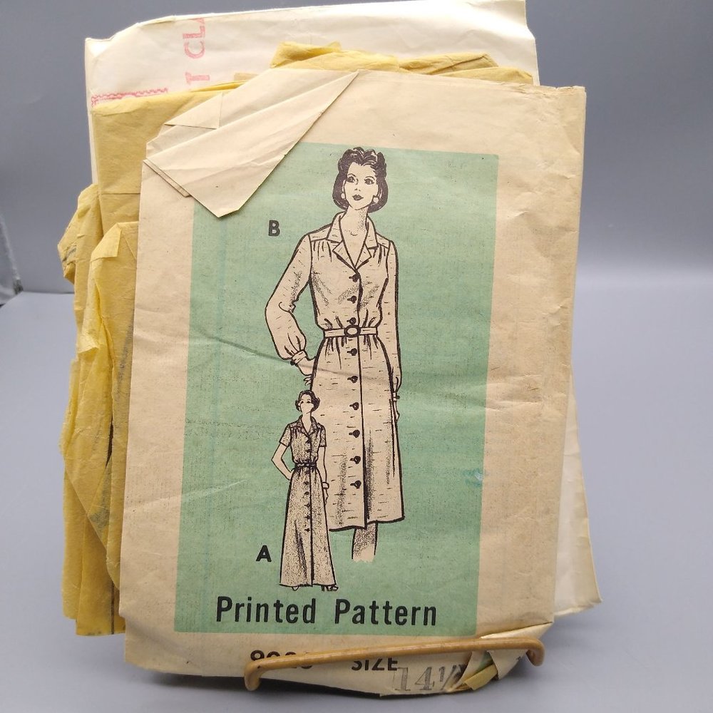 Vintage Sewing PATTERN 9026, Mail Order Belted Shirt Dress Retro 1980 Fort Worth
